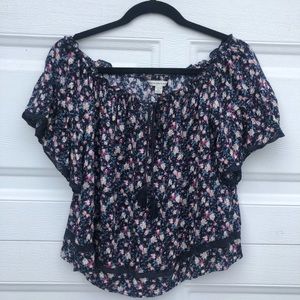 Off the shoulder flower top